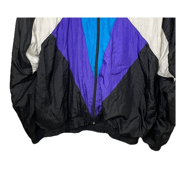 VTG 90s Spalding Track Jacket Color Block Zip Windbreaker Streetwear Skater XL - Picture 9 of 16